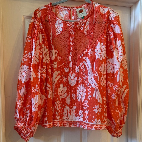 FARM Rio Tops - FARM Rio Cotton along Sleeves Shirt